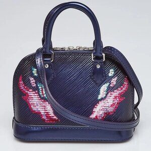 Louis Vuitton Bleu Nuit Epi Leather Sequin Flames Nano Alma Crossbody Bag